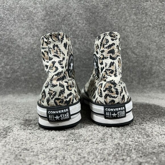 Converse CTAS 671604F Women’s Sz 8.5 Junior 6 Leopard Print Platform Shoes Used - Picture 6 of 12